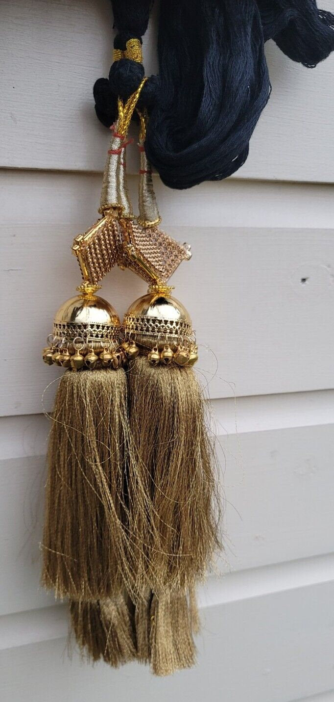 Indian punjabi parandi mehndi jaago mirror bridal patiala paranda hair braid mgc