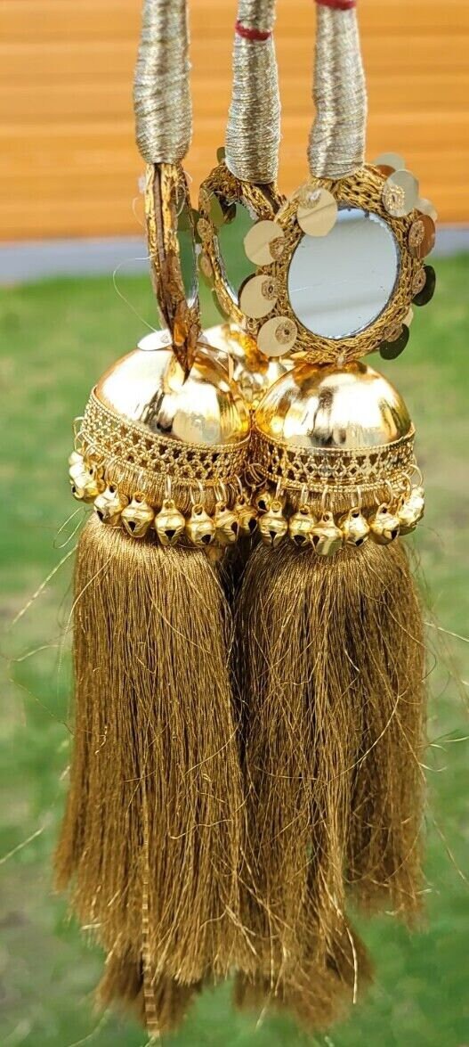 Indian Punjabi parandi Bridal Mirror Jaago Mehndi  Patiala Paranda hair braid MGa Panjabi Wedding Season