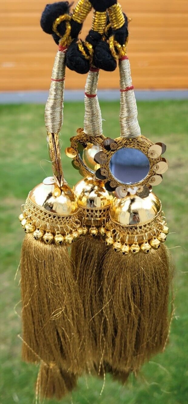 Indian Punjabi parandi Bridal Mirror Jaago Mehndi  Patiala Paranda hair braid MGa Panjabi Wedding Season