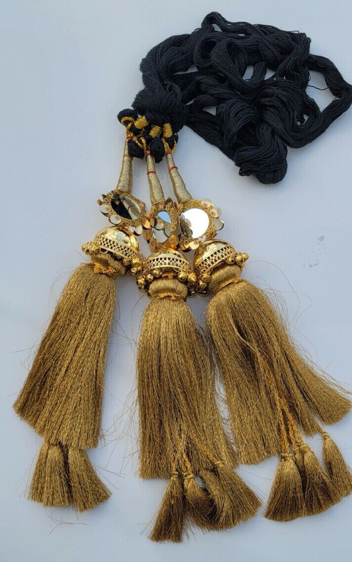 Indian Punjabi parandi Bridal Mirror Jaago Mehndi  Patiala Paranda hair braid MGa Panjabi Wedding Season