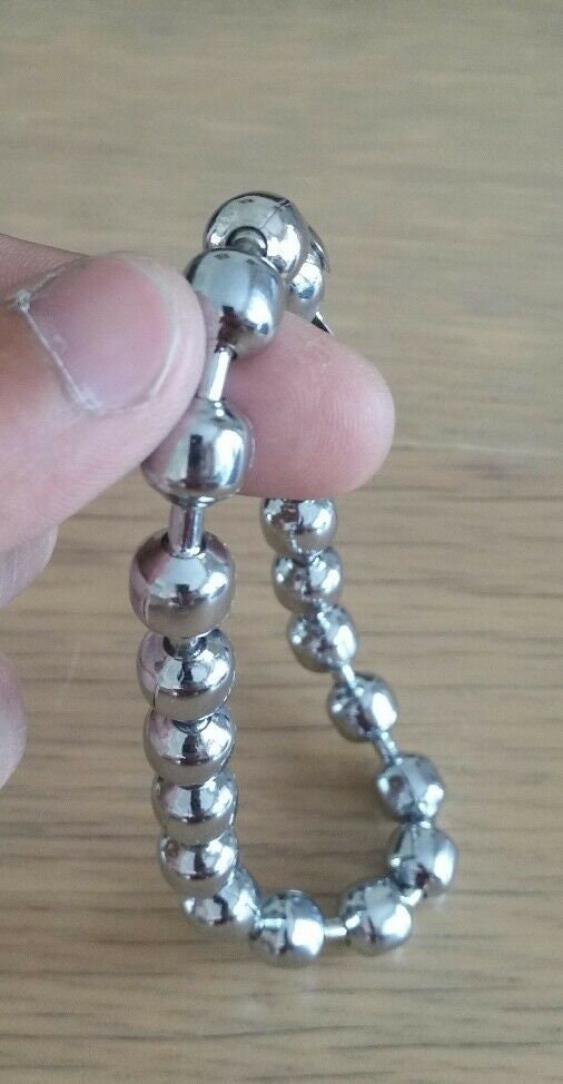 Chrome plated steel meditation praying beads talisman sikh simarna bracelet b2a