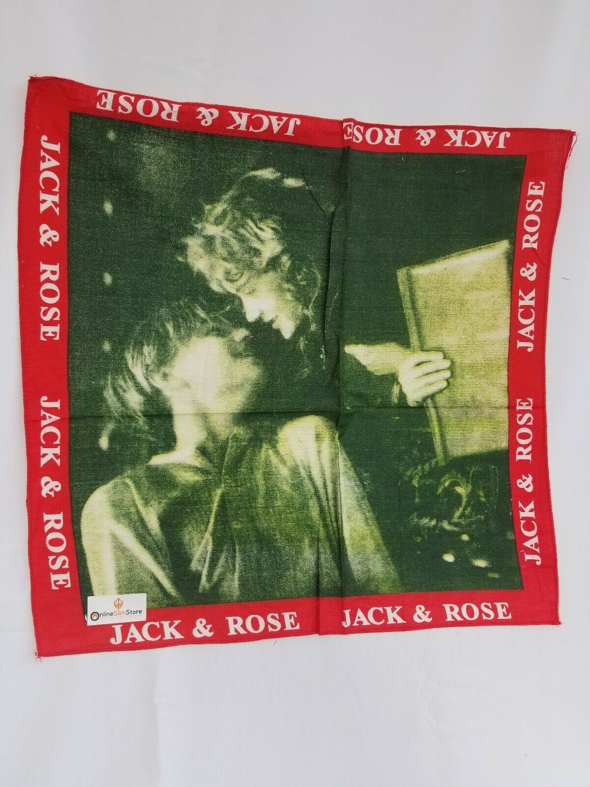 Sikh hindu jack and rose portrait bandana head wrap gear rumal handkerchief