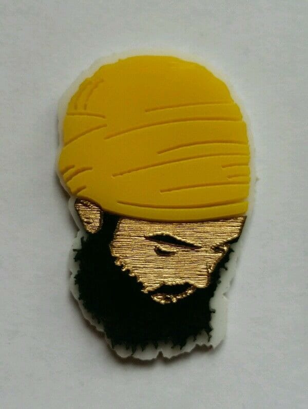 Sikh punjabi fateh yellow dumala singh khalsa acrylic adhesive back sticker a7