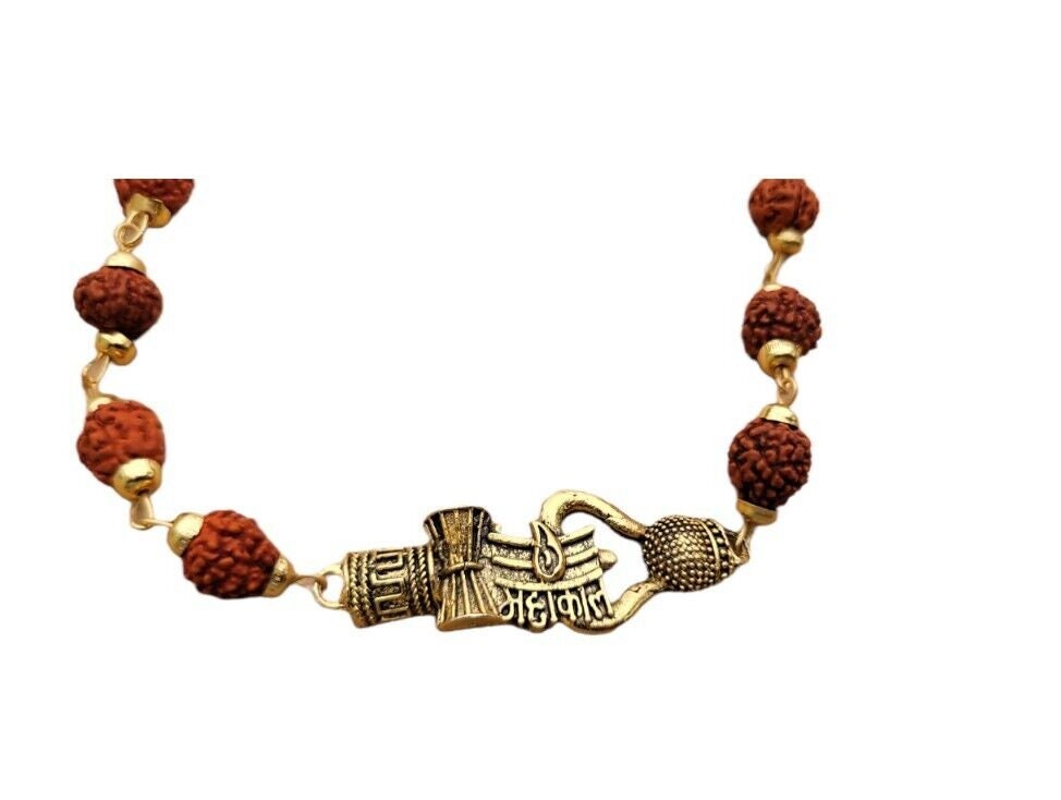 Rudraksh mala natural beads evil eye protection lucky lord mahakal bracelet cc23
