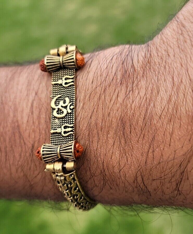 Om trishul bracelet kara hindu good luck kada evil eye protection bangle cc19