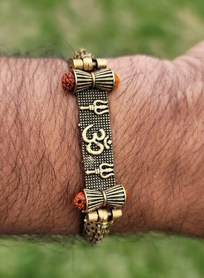 Om trishul bracelet kara hindu good luck kada evil eye protection bangle cc19