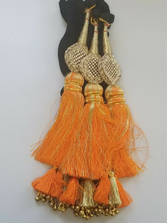 Indian punjabi pranda mehndi jagoo charms bridal patiala paranda hair braid a16