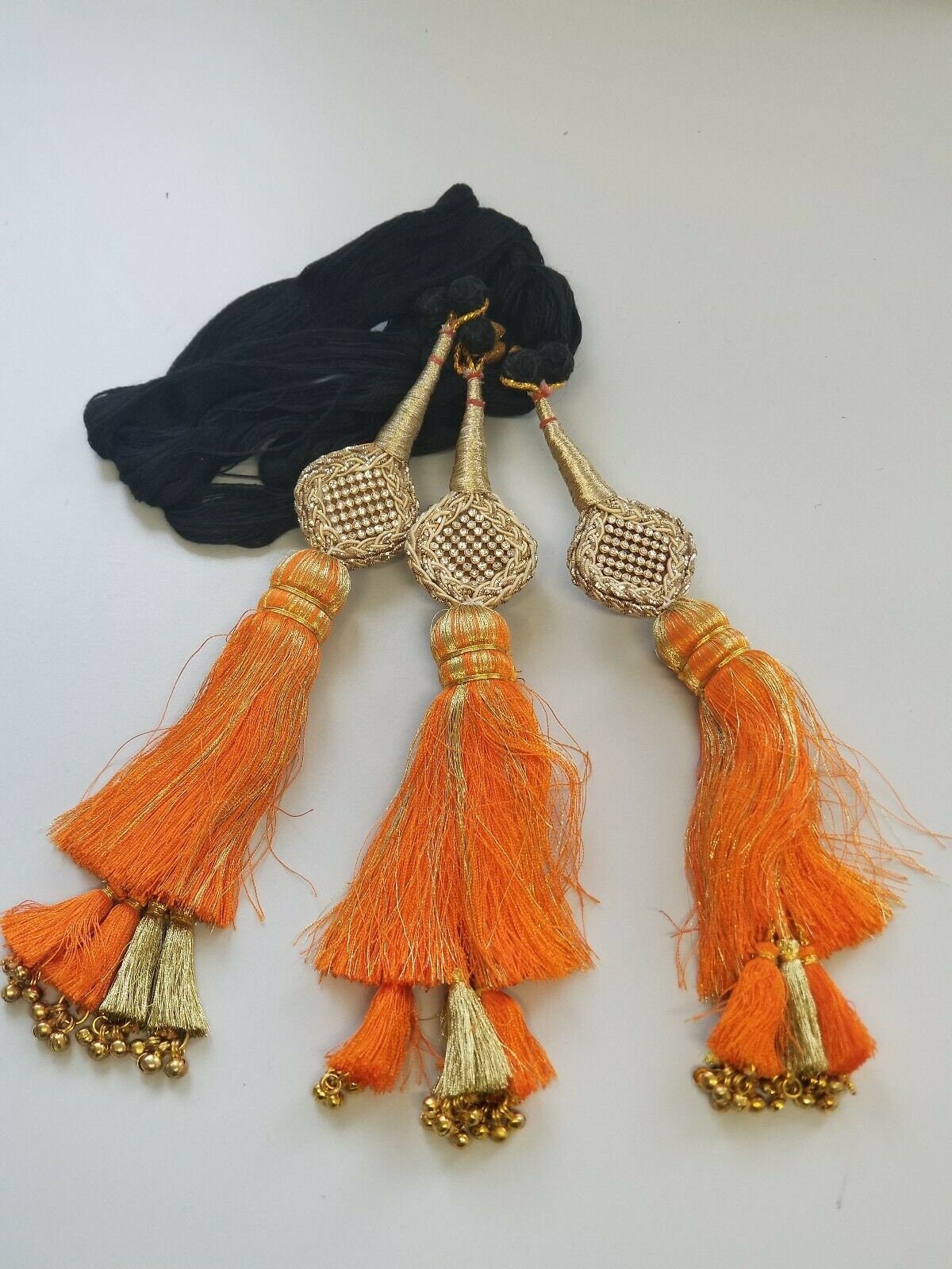 Indian punjabi pranda mehndi jagoo charms bridal patiala paranda hair braid a16