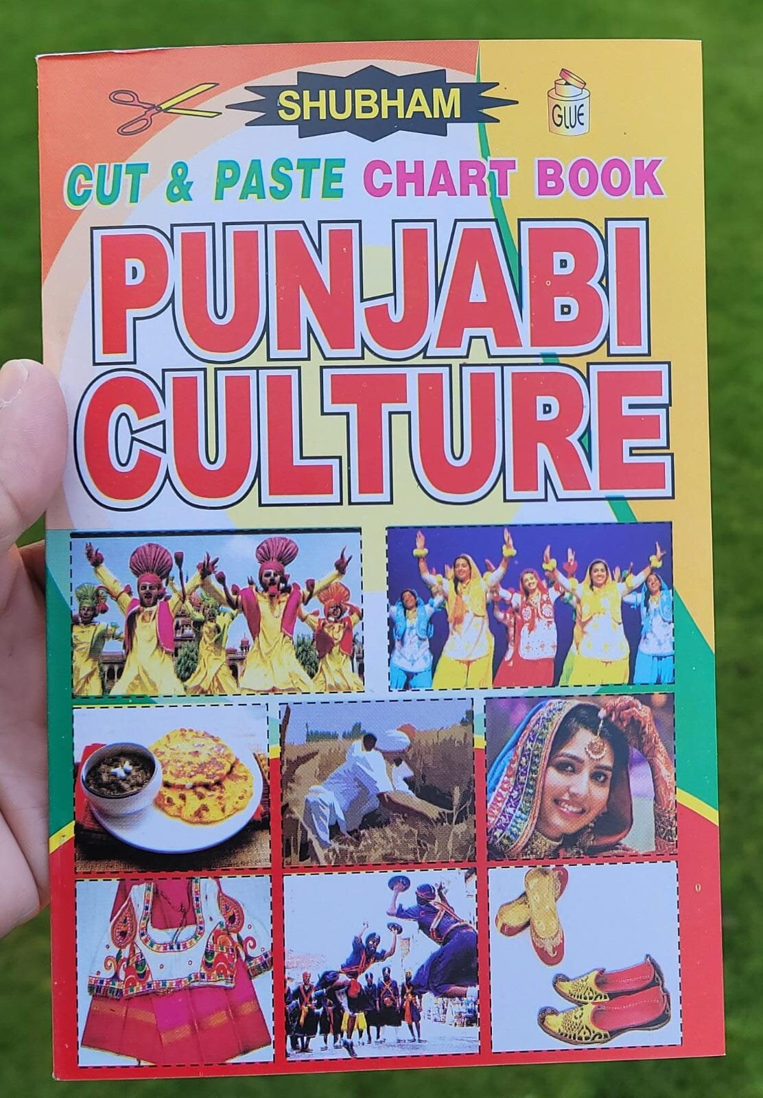 Children cut and paste punjabi culture pictures project chart book young kids ii
