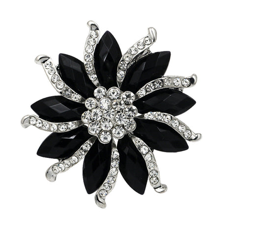 Stunning vintage look silver plated retro flower celebrity brooch broach pin j33