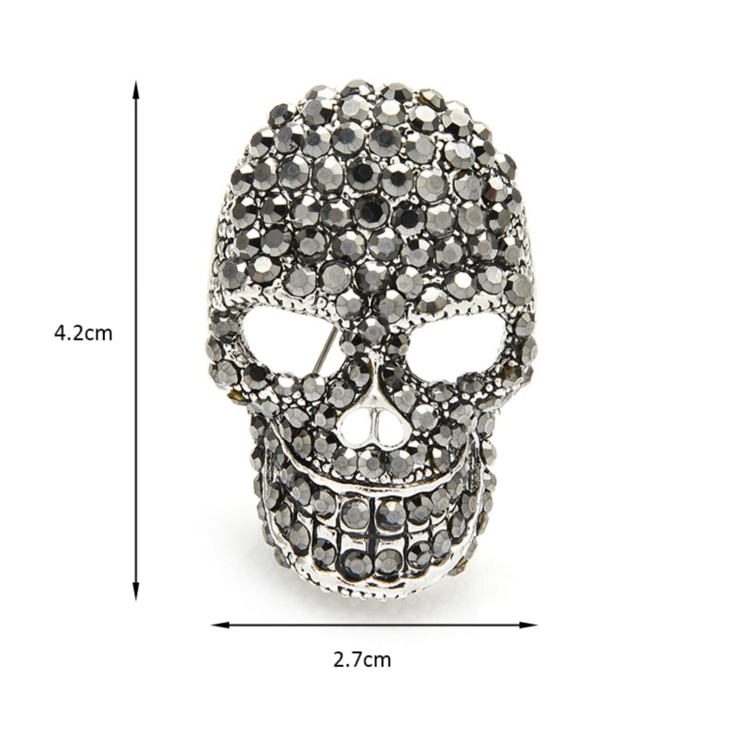 Celebrity skull brooch designer vintage look queen broach silver plated pin g78