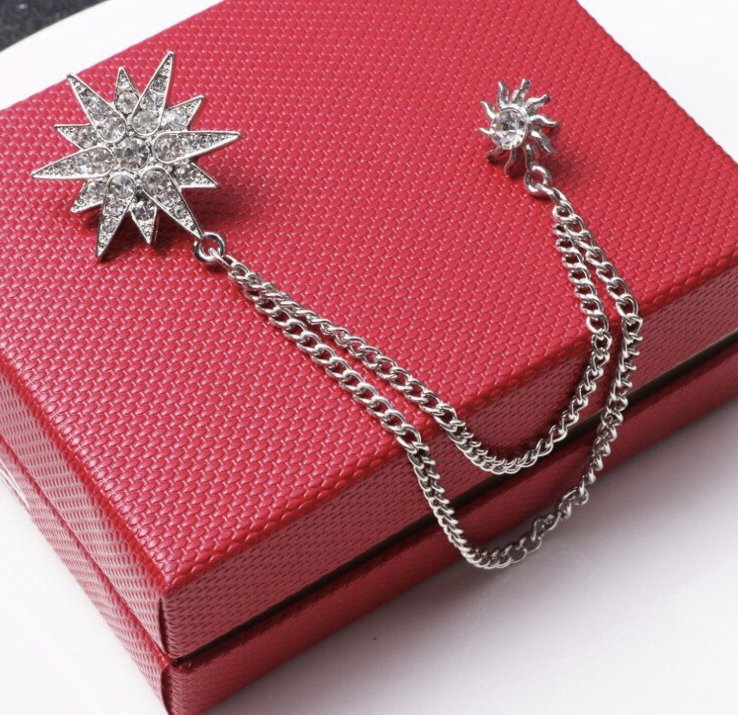Star brooch vintage look silver gold plated suit coat broach collar pin new gg39