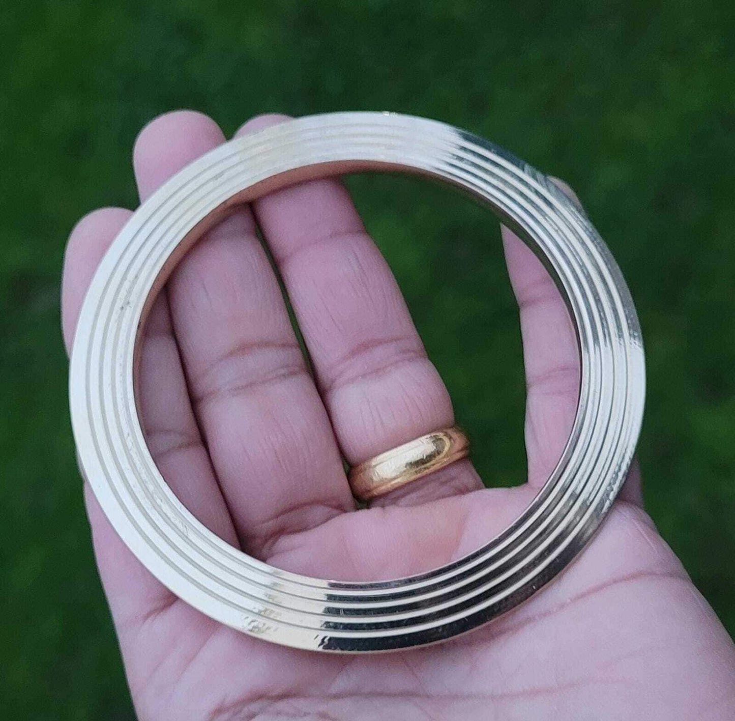 Sikh kara brass chakri singh kaur lines design punjabi gold look kada bangle j15