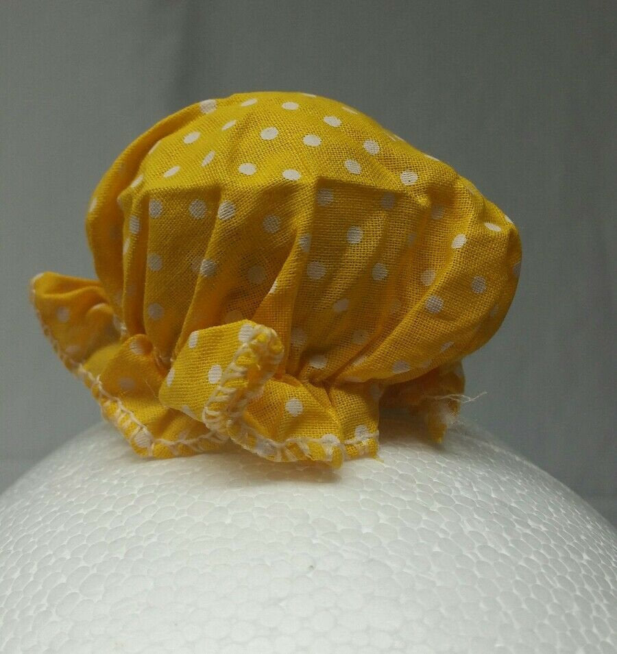 Sikh punjabi yellow dots kids baby jooda rumal juda head top knot elastic roomal