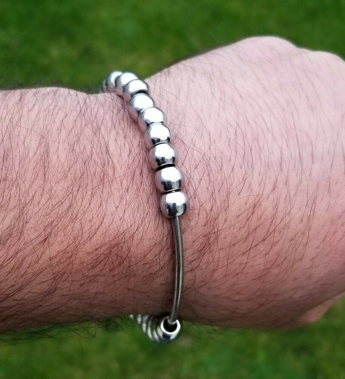 Steel Meditation Beads Bracelet Simrana Kara Prayer Mala Kada Praying Bangle H16
