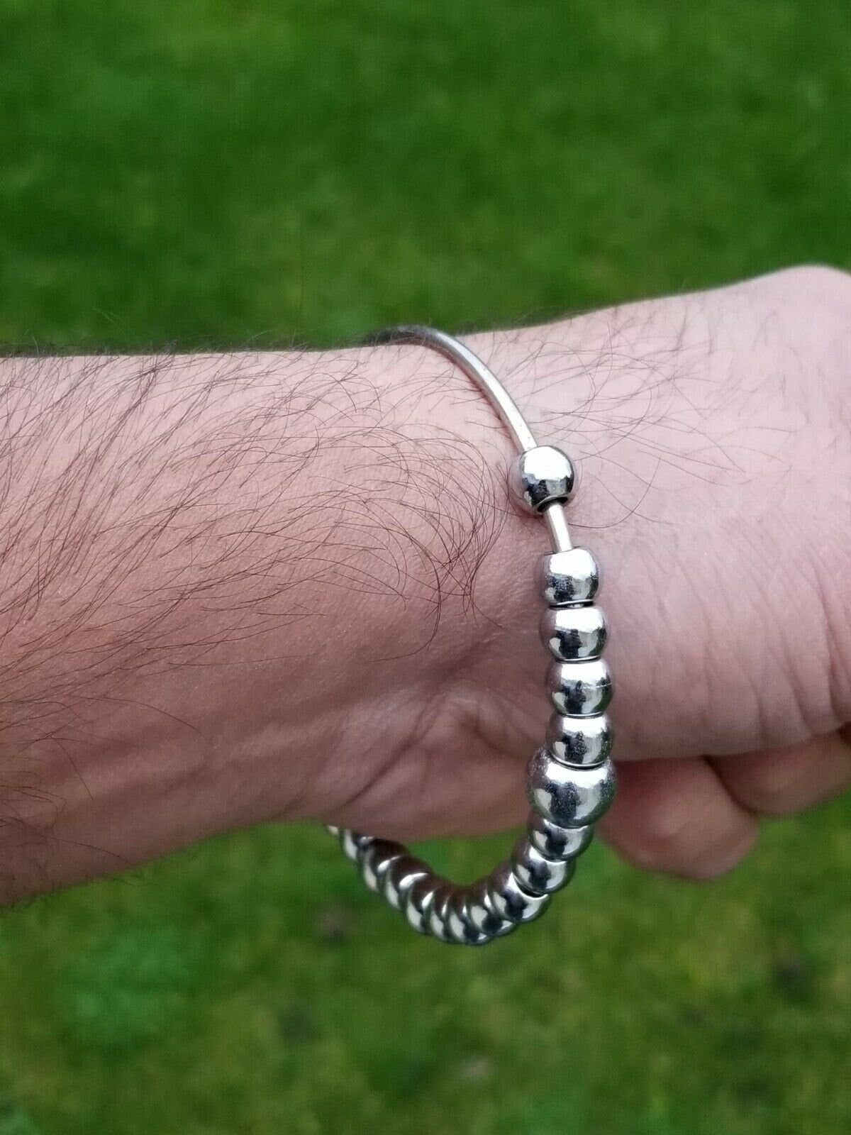 Steel Meditation Beads Bracelet Simrana Kara Prayer Mala Kada Praying Bangle H16