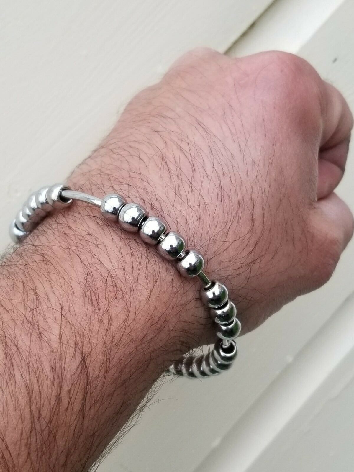 Steel Meditation Beads Bracelet Simrana Kara Prayer Mala Kada Praying Bangle H16