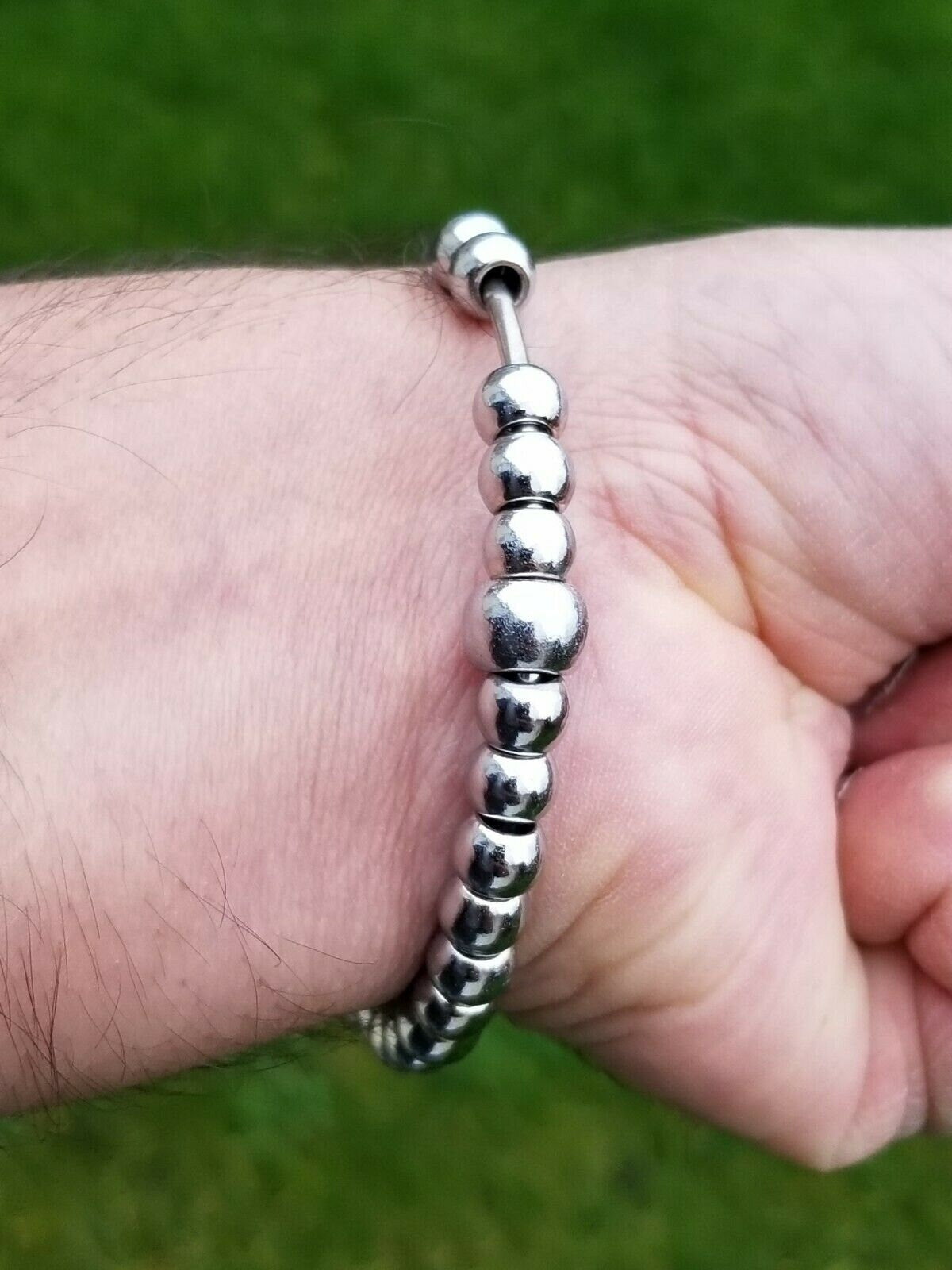 Steel Meditation Beads Bracelet Simrana Kara Prayer Mala Kada Praying Bangle H16