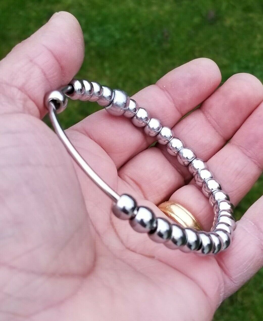 Steel Meditation Beads Bracelet Simrana Kara Prayer Mala Kada Praying Bangle H16