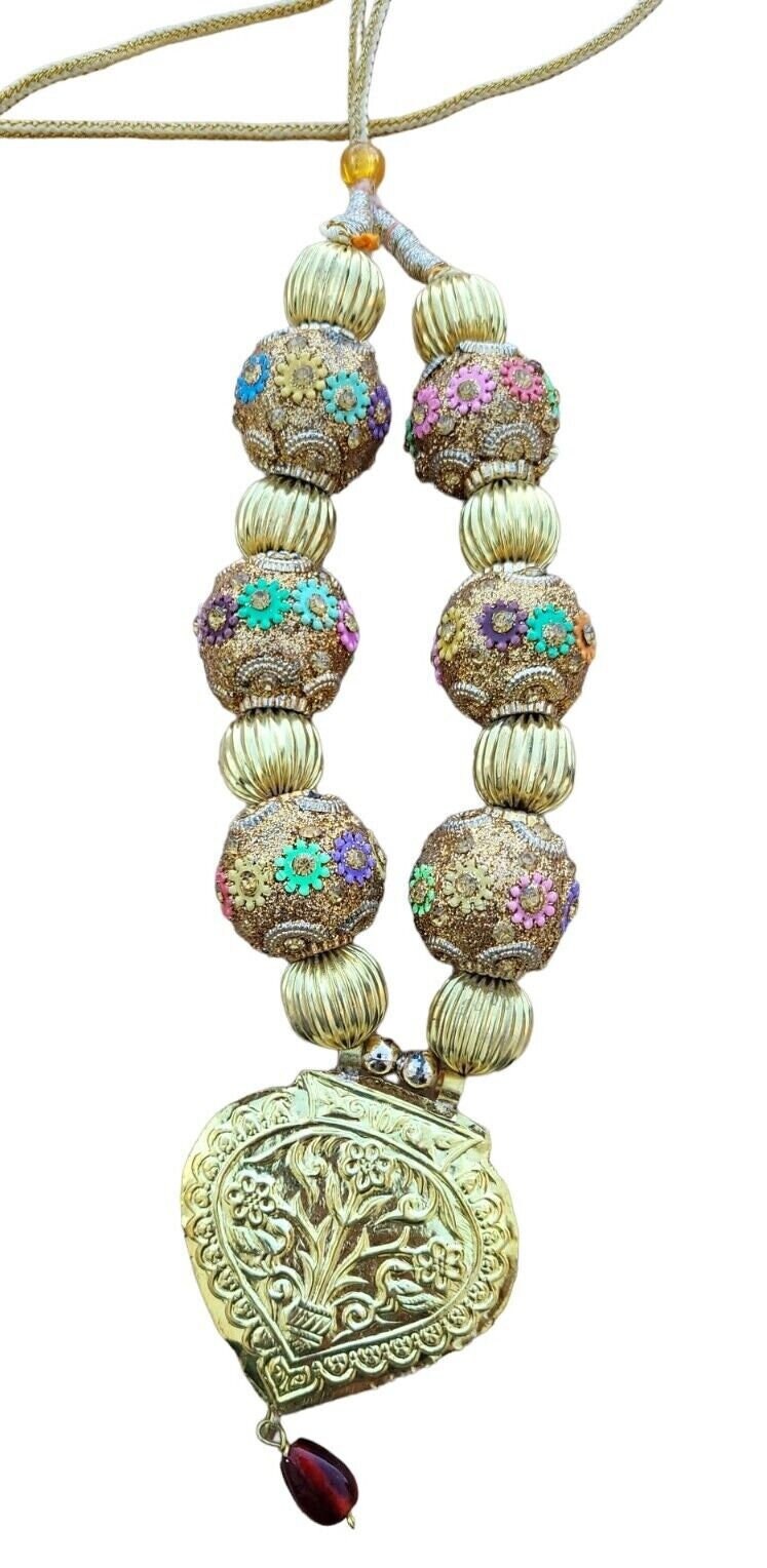 Punjabi Kaintha Folk Cultural Bhangra gidha pendant Handmade Patiala necklace TT Panjabi Culture Dori Taweet
