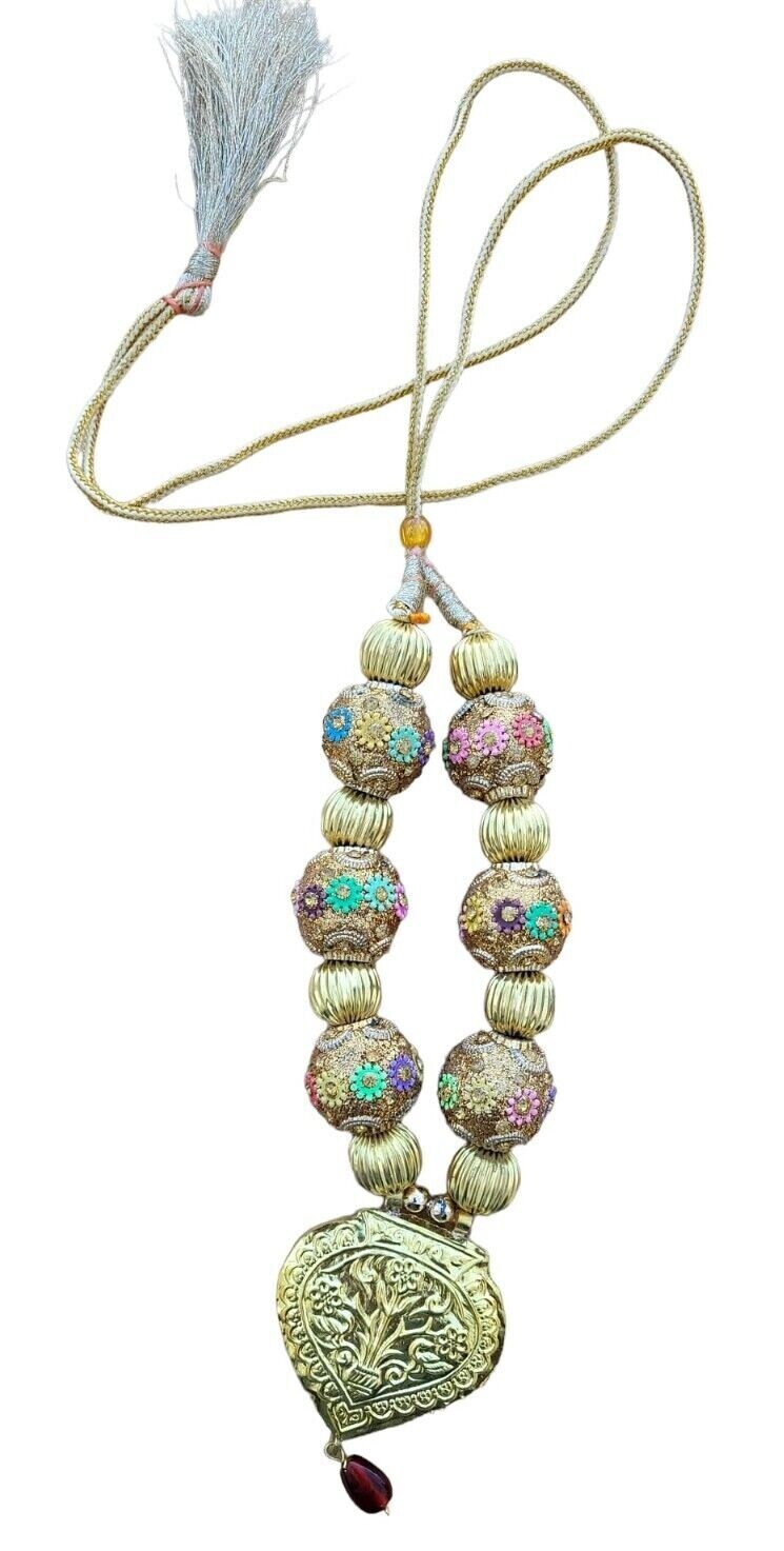 Punjabi Kaintha Folk Cultural Bhangra gidha pendant Handmade Patiala necklace TT Panjabi Culture Dori Taweet