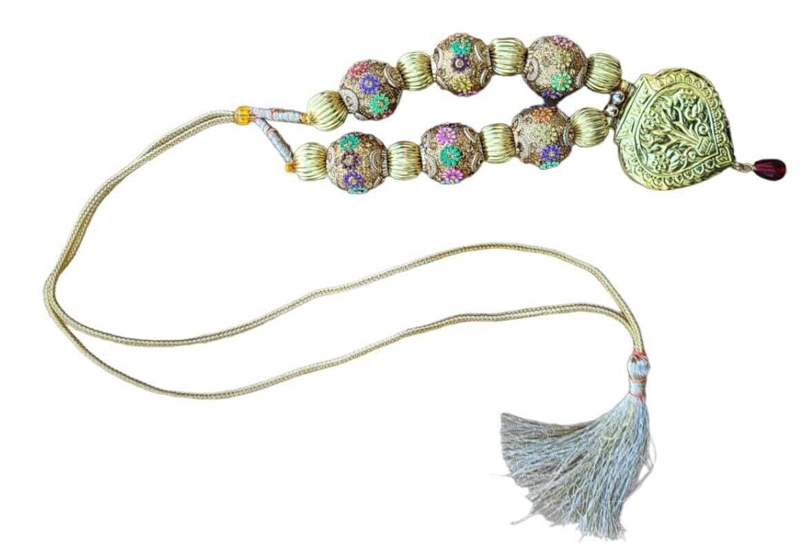 Punjabi Kaintha Folk Cultural Bhangra gidha pendant Handmade Patiala necklace TT Panjabi Culture Dori Taweet
