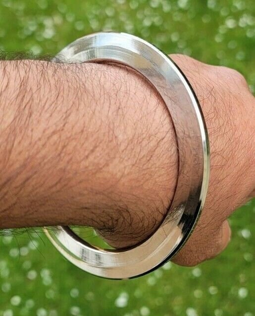 Sikh chakri kara stainless steel smooth bracelet new kada singh kaur bangle q1a