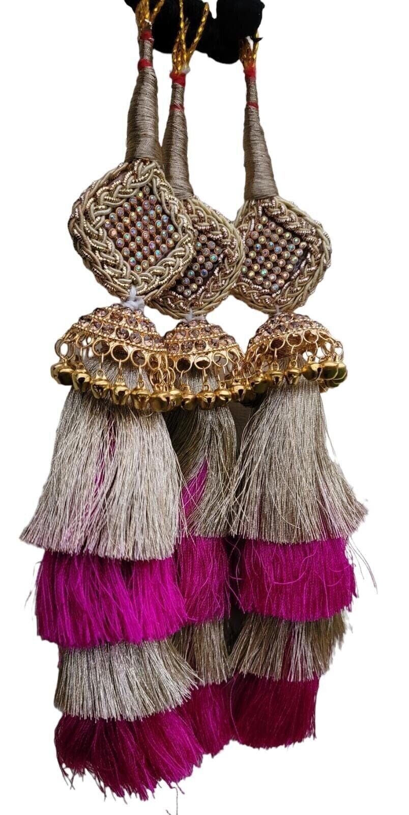 Indian punjabi parandi mehndi jaago mirror bridal patiala paranda hair braid ss2