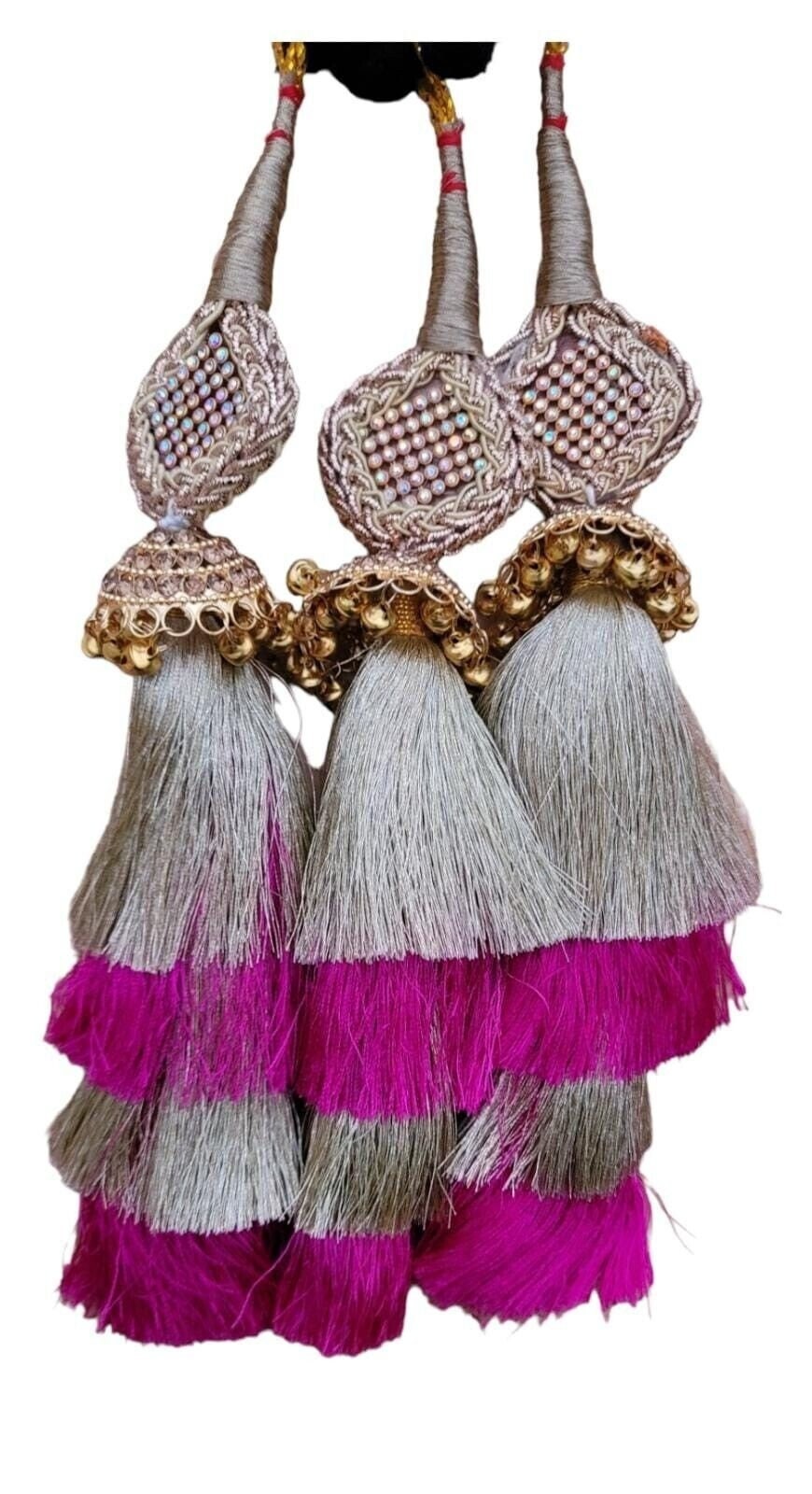 Indian punjabi parandi mehndi jaago mirror bridal patiala paranda hair braid ss2