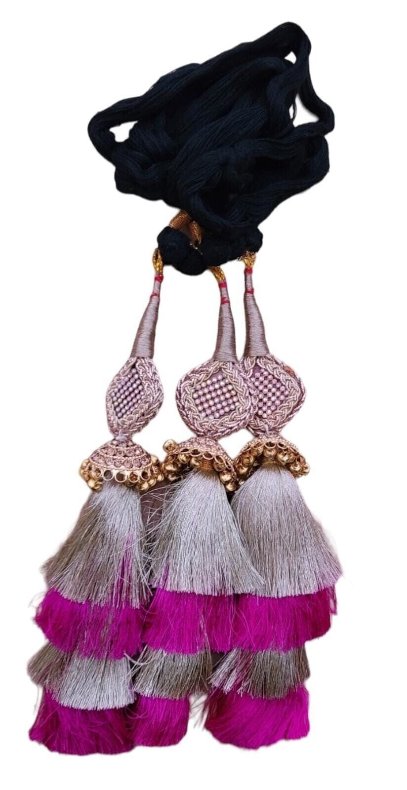 Indian punjabi parandi mehndi jaago mirror bridal patiala paranda hair braid ss2