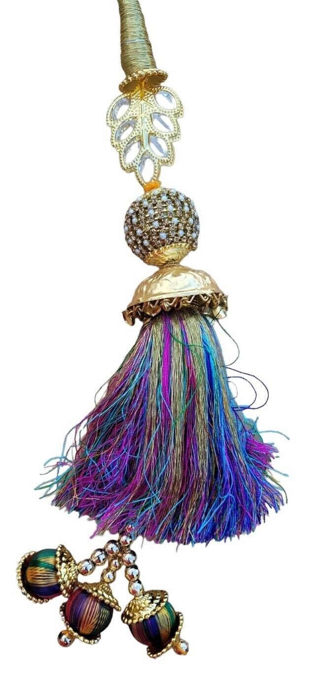 Punjabi paranda mehndi jaago mirror Lahore dulhan parandi Indian hair braid ii3R Bollywood design handmade Latkans Patiala Style Paranday