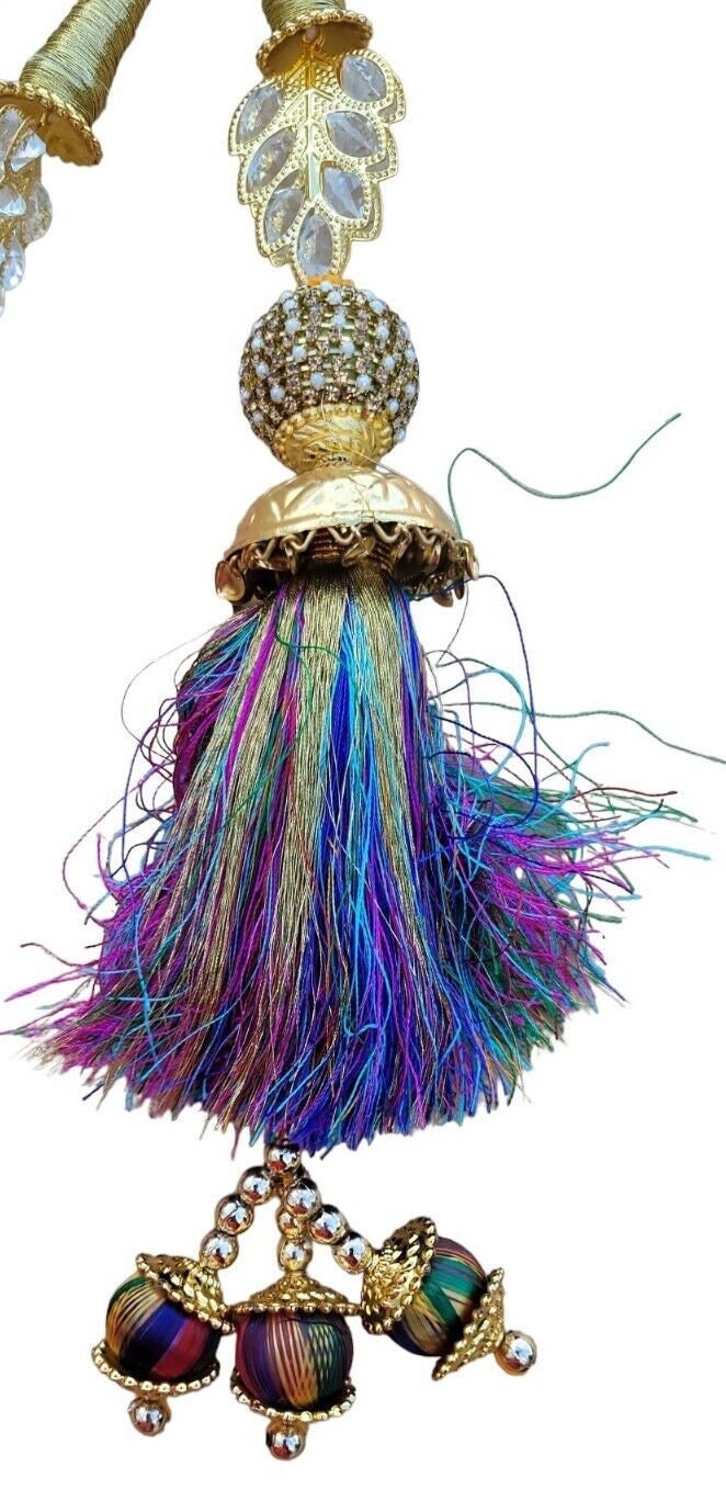 Punjabi paranda mehndi jaago mirror Lahore dulhan parandi Indian hair braid ii3R Bollywood design handmade Latkans Patiala Style Paranday