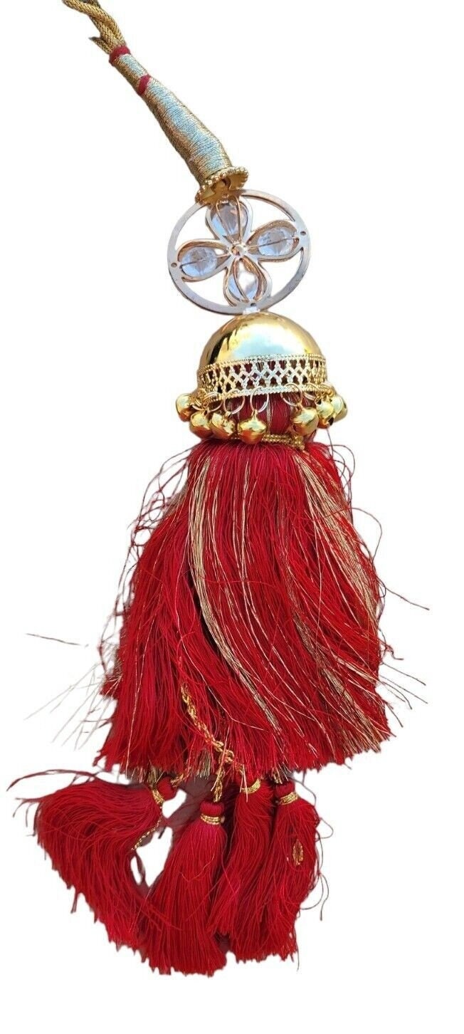 Parandi Punjabi Paranda mehndi jaago mirror Indian bridal Patiala hair braid ii1R Bollywood Handmade design dulhan Latkans