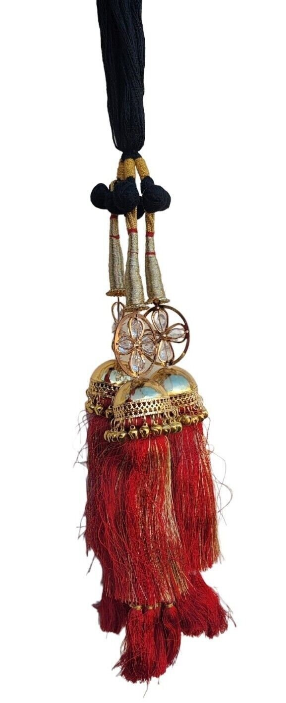 Parandi Punjabi Paranda mehndi jaago mirror Indian bridal Patiala hair braid ii1R Bollywood Handmade design dulhan Latkans