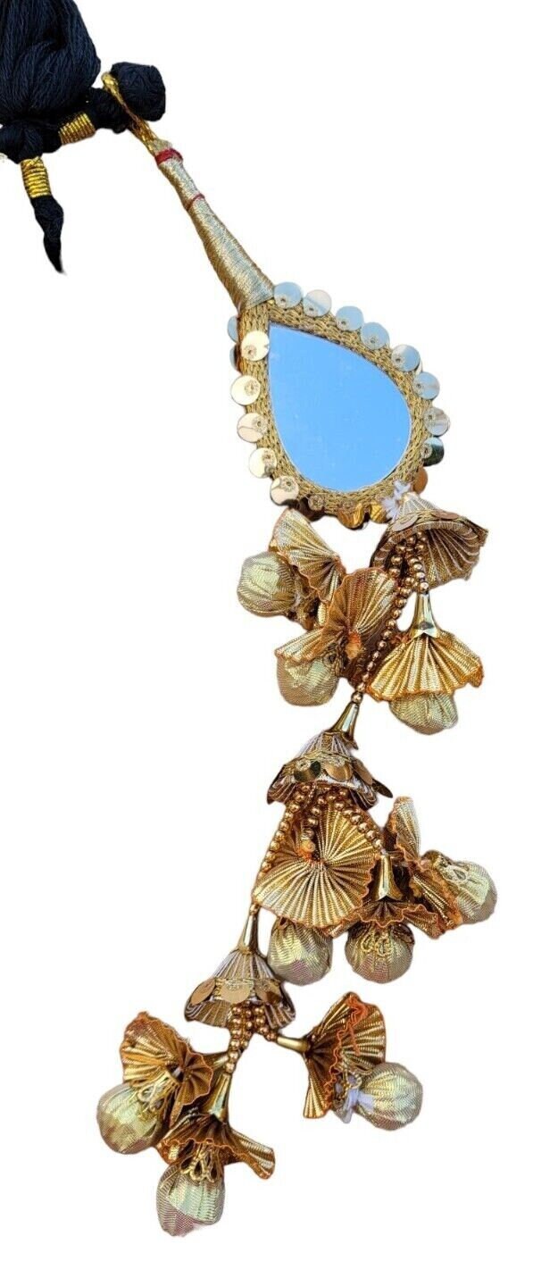 Indian Paranda Punjabi parandi mehndi jaago mirror bridal Patiala hair braid ii6R Bollywood dulhan design Lahore Latkans Handmade