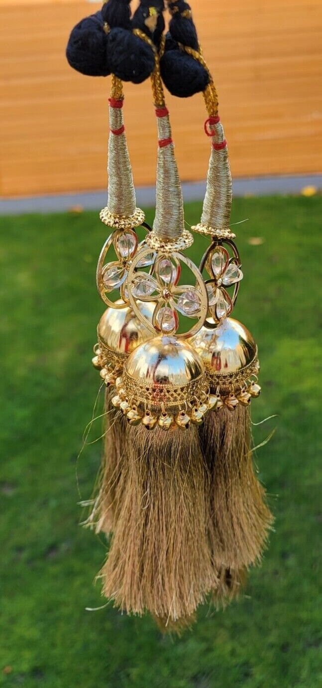 Indian Punjabi parandi mehndi jaago mirror bridal patiala paranda hair braid ii4R Bollywood Dulhan Handmade Latkans Lahore design