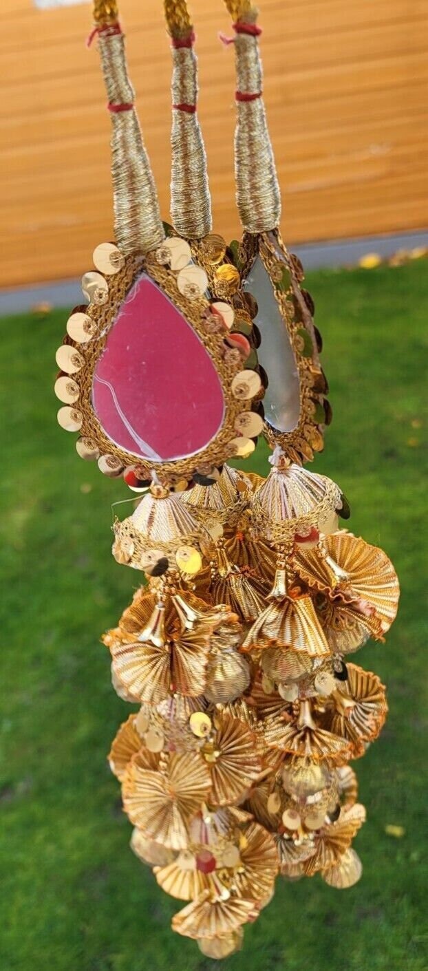 Indian Paranda Punjabi parandi mehndi jaago mirror bridal Patiala hair braid ii6R Bollywood dulhan design Lahore Latkans Handmade