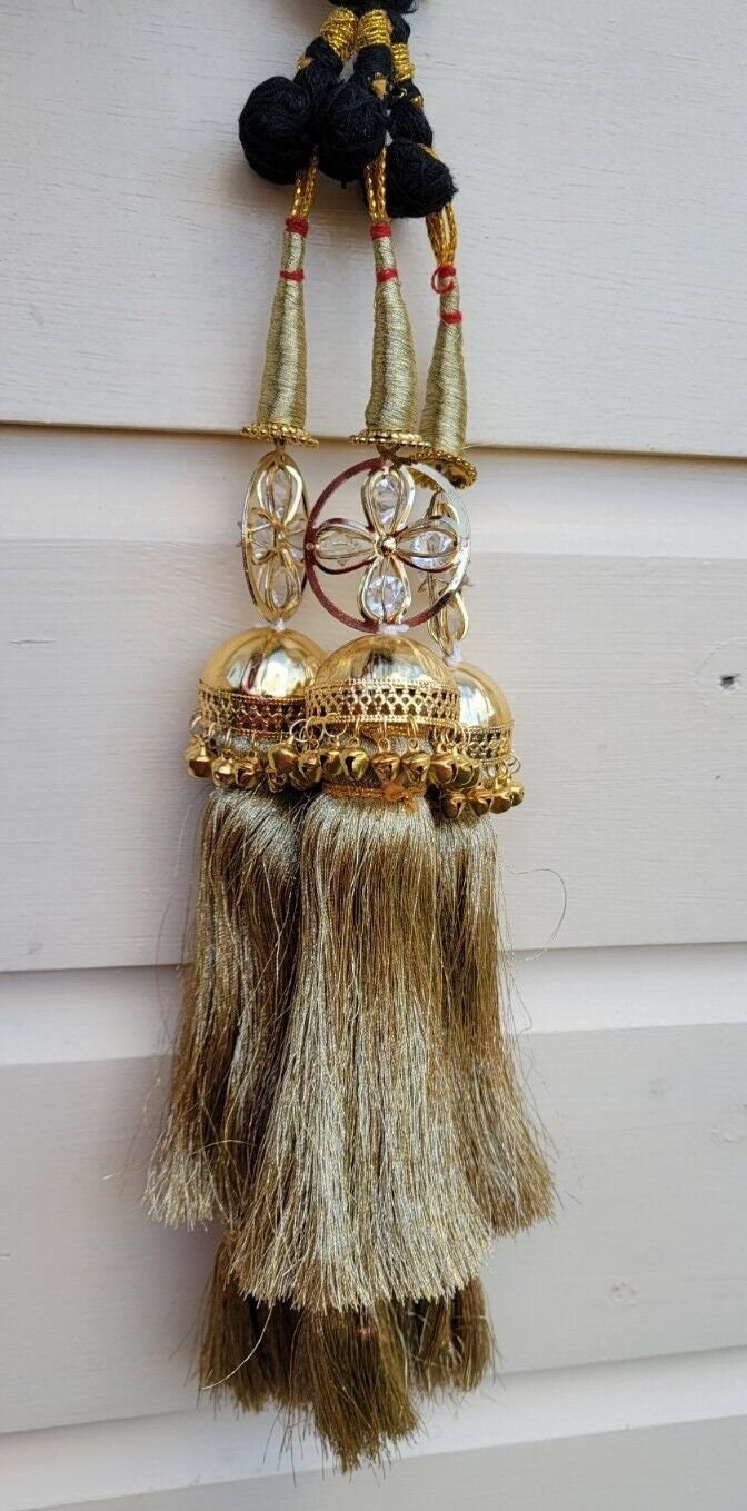 Indian Punjabi parandi mehndi jaago mirror bridal patiala paranda hair braid ii4R Bollywood Dulhan Handmade Latkans Lahore design