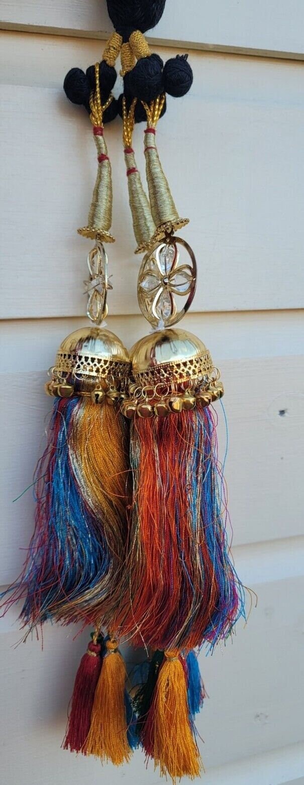 Parandi Punjabi Paranda mehndi jaago mirror Indian dulhan Patiala Hair braid ii2R Handmade Bollywood Bridal Latkans