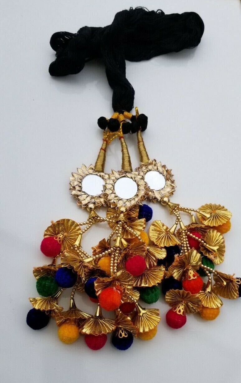 Indian punjabi pranda mehndi jagoo mirror bridal patiala paranda hair braid rrr1