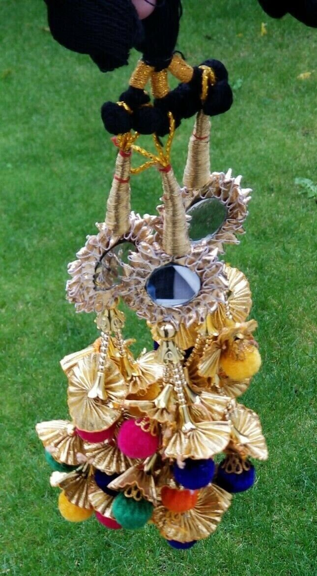 Indian punjabi pranda mehndi jagoo mirror bridal patiala paranda hair braid rrr1