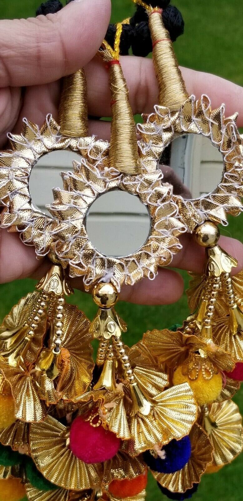 Indian punjabi pranda mehndi jagoo mirror bridal patiala paranda hair braid rrr1
