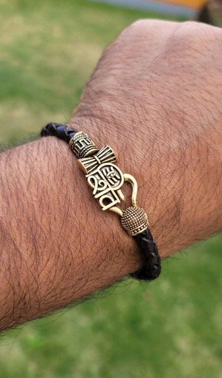 Shiv trishul bracelet kara hindu good luck kada evil eye protection  bangle cc16