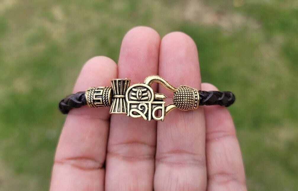 Shiv trishul bracelet kara hindu good luck kada evil eye protection  bangle cc16