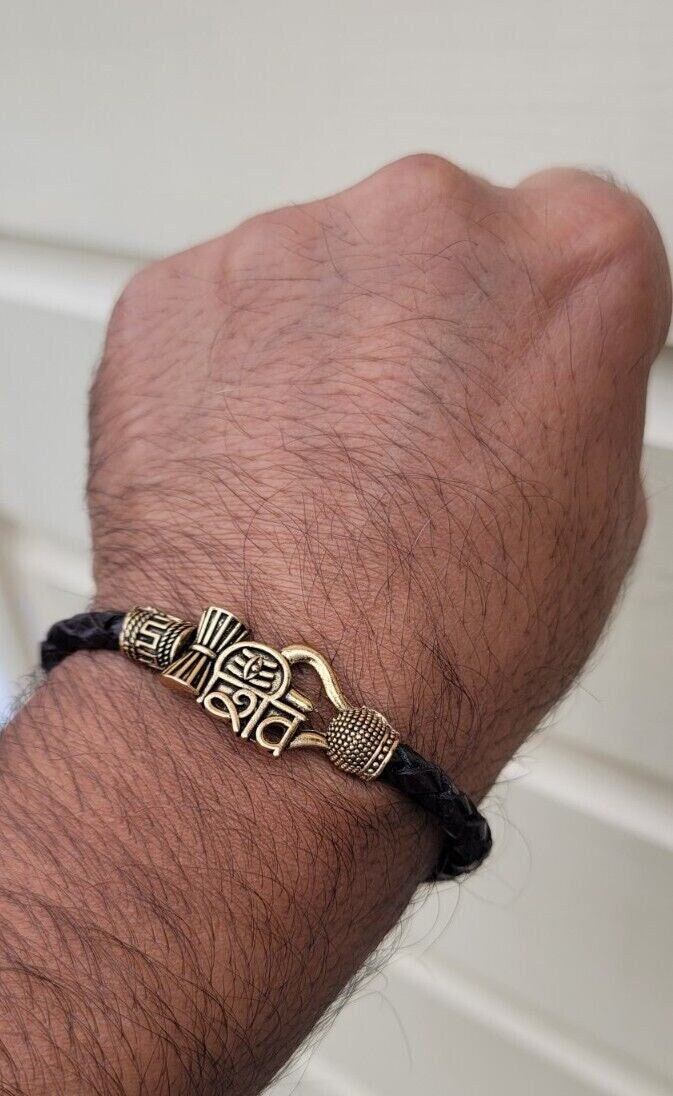Shiv trishul bracelet kara hindu good luck kada evil eye protection  bangle cc16