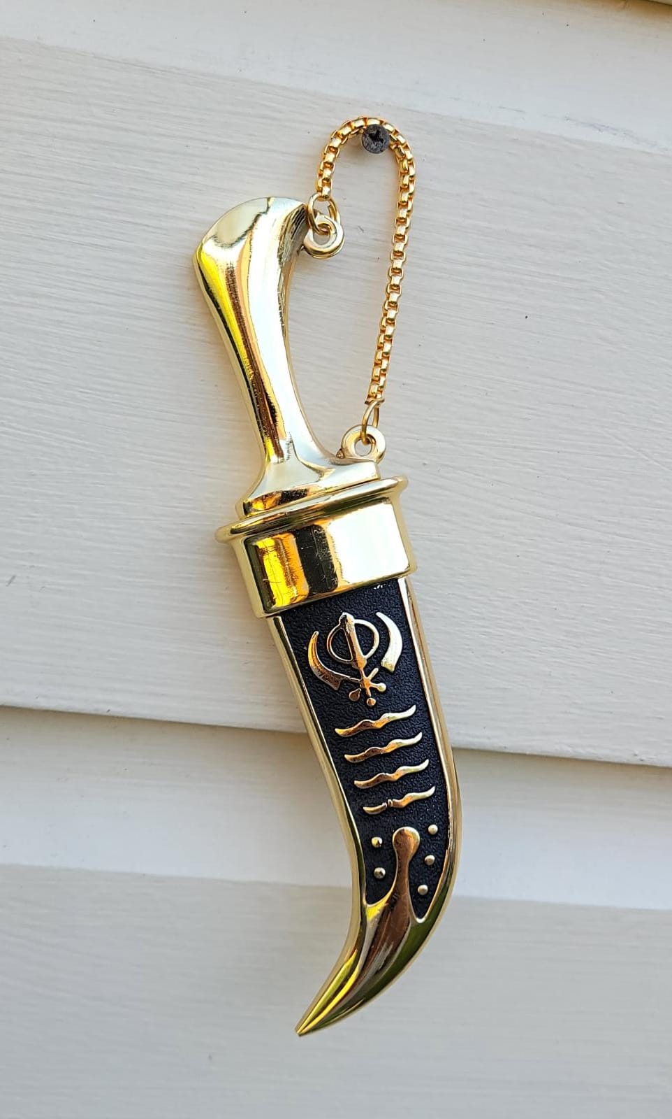 Sikh ceremonial Siri Sahib Stainless Steel Singh Kaur Kakaar Gold Black Khanda N