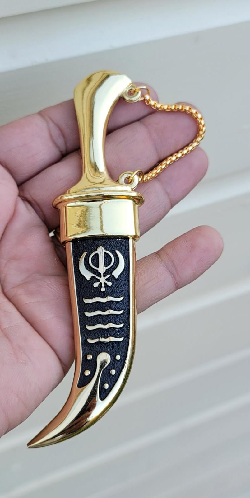 Sikh ceremonial Siri Sahib Stainless Steel Singh Kaur Kakaar Gold Black Khanda N