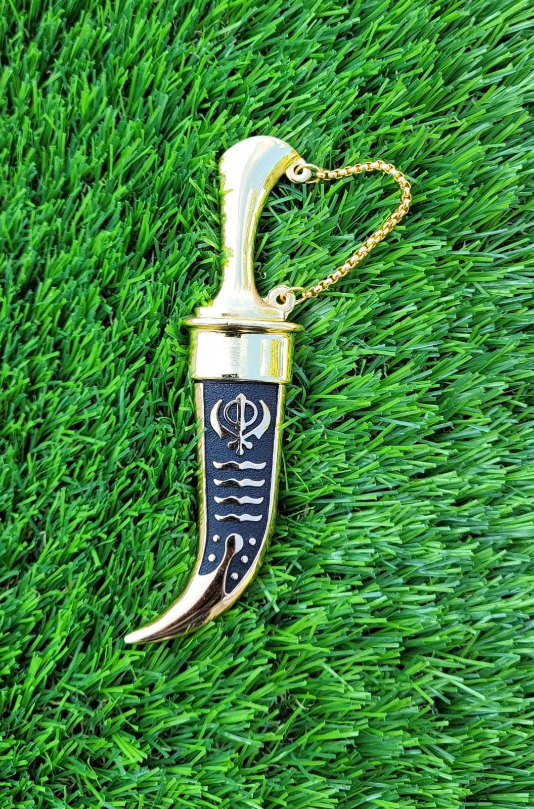 Sikh ceremonial Siri Sahib Stainless Steel Singh Kaur Kakaar Gold Black Khanda N