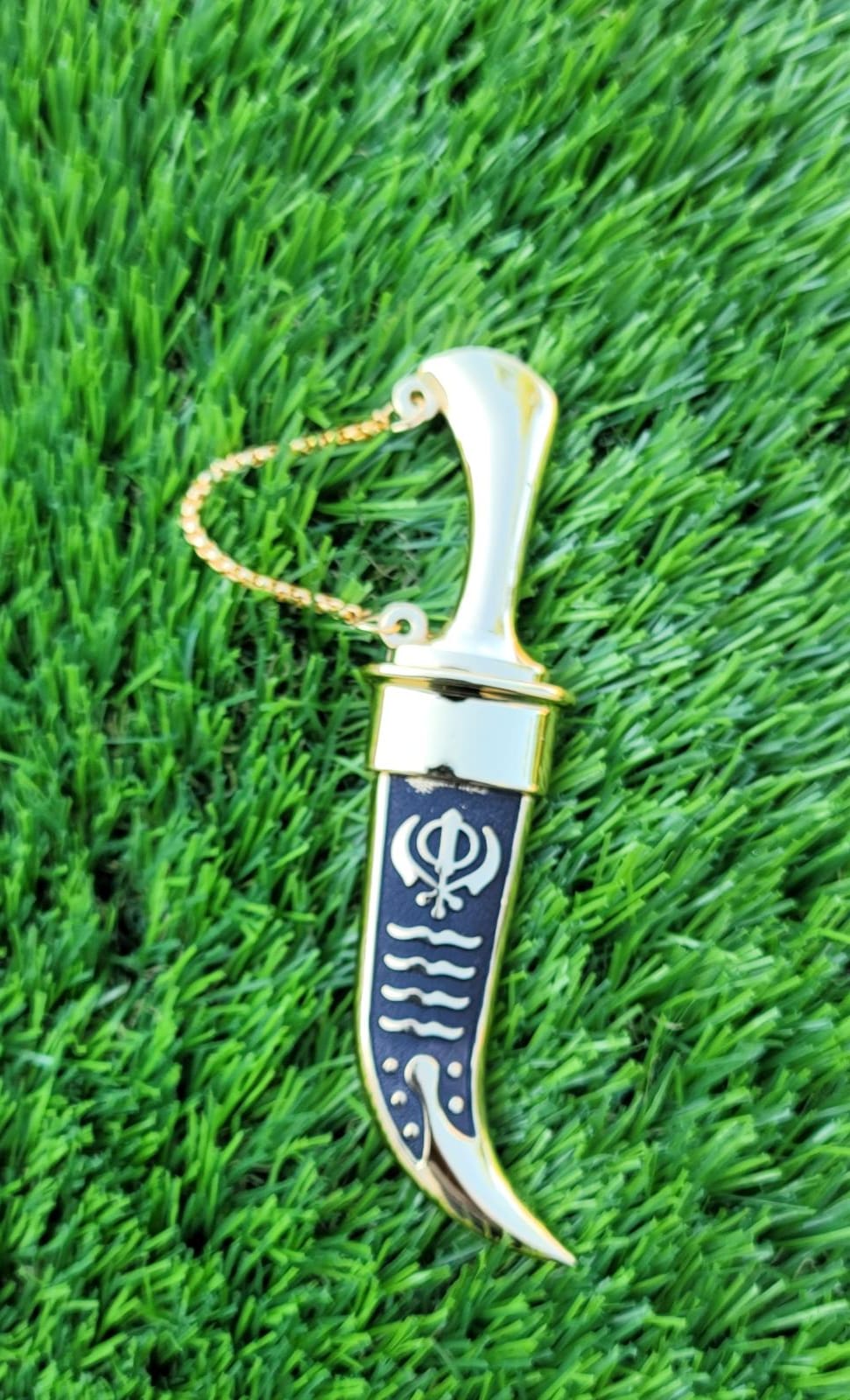 Sikh ceremonial Siri Sahib Stainless Steel Singh Kaur Kakaar Gold Black Khanda N