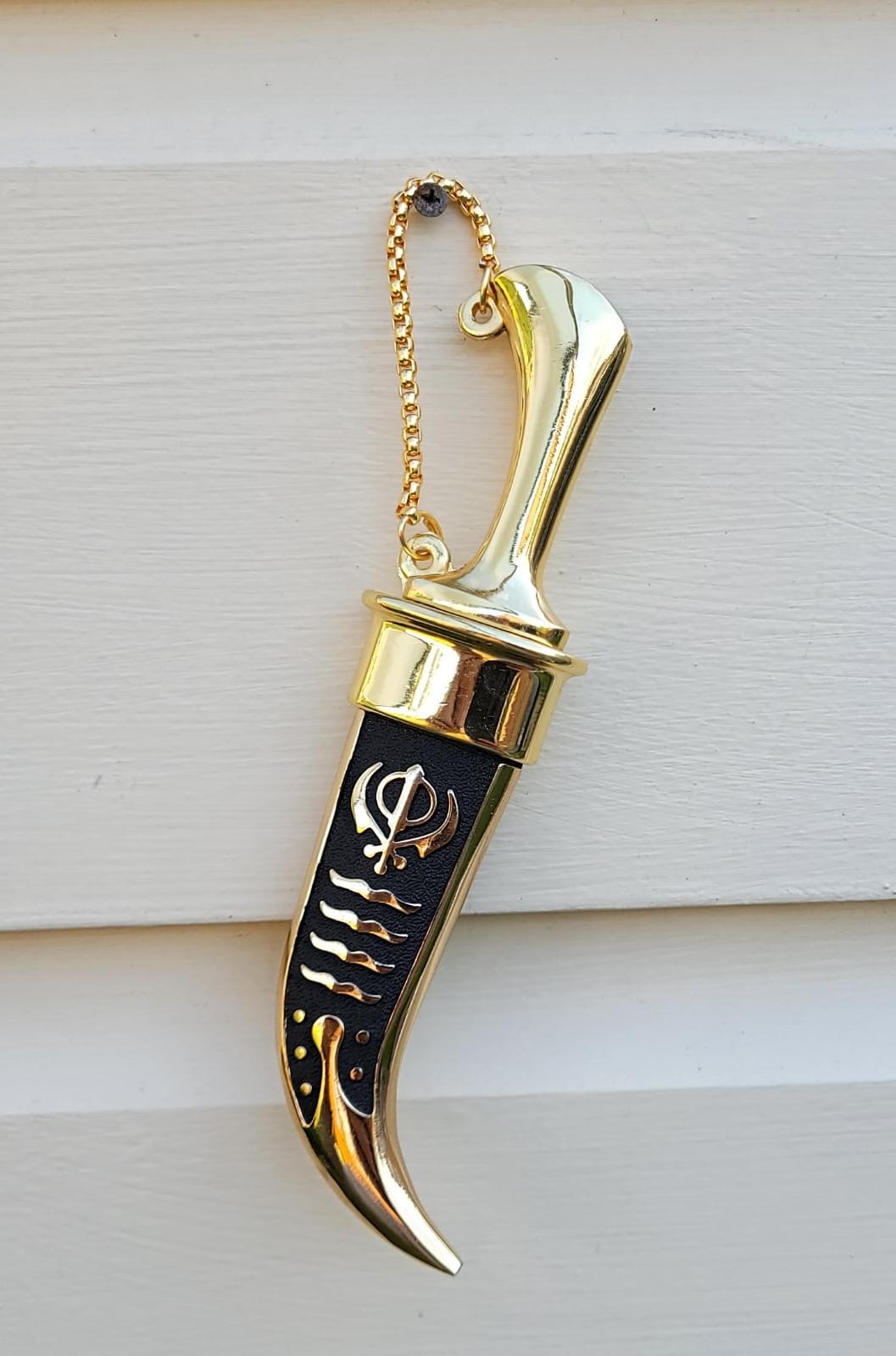 Sikh ceremonial Siri Sahib Stainless Steel Singh Kaur Kakaar Gold Black Khanda N